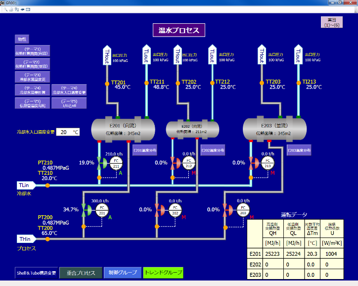 温水プロセス画面例